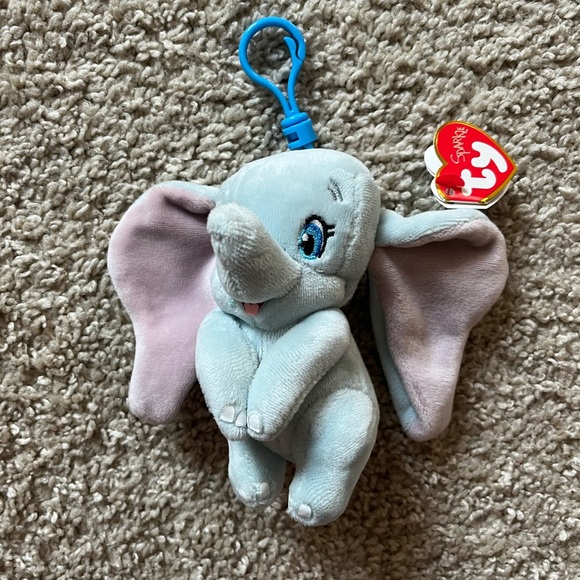 Ty Beanie Babies Disney Dumbo Plush Keychain NWT - Picture 2 of 6